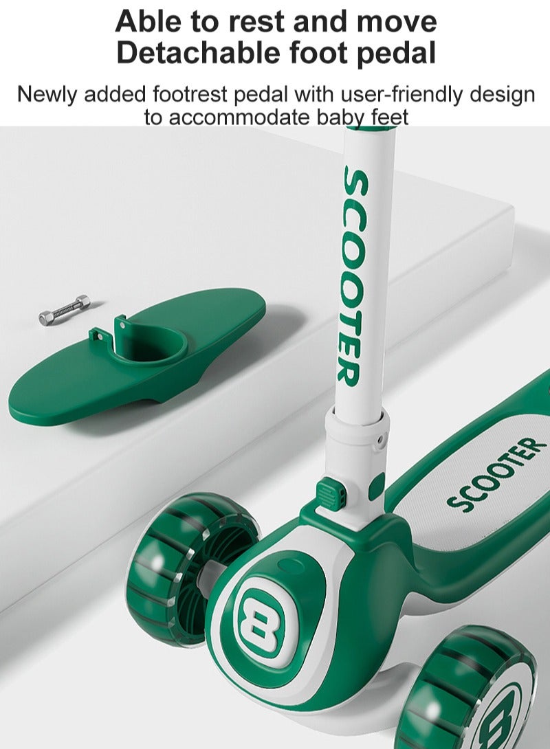 MaBaby Kick Scooter fo Kids 3-in-1 with Led Light Flashing Wheels, Adjustable Height and Removable Seat, Outdoor Activities for 1-12 Years Boys Girls - Image 3